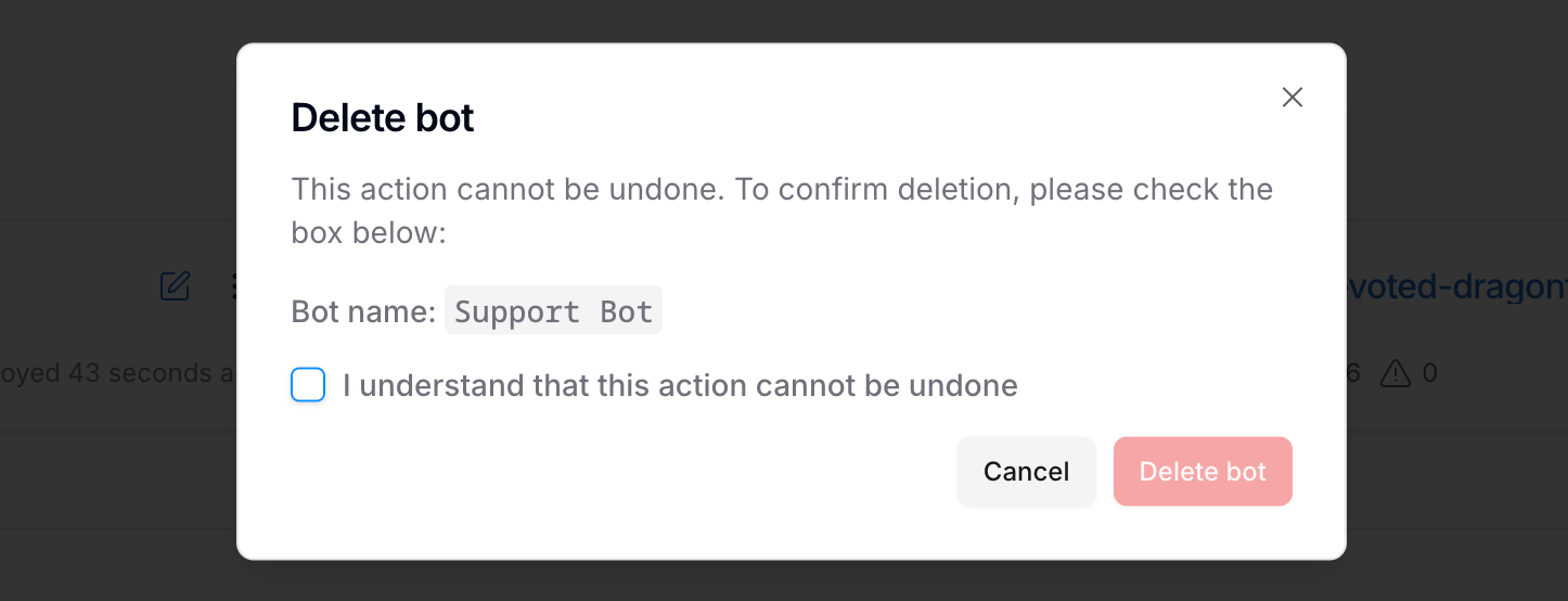 Confirm delete