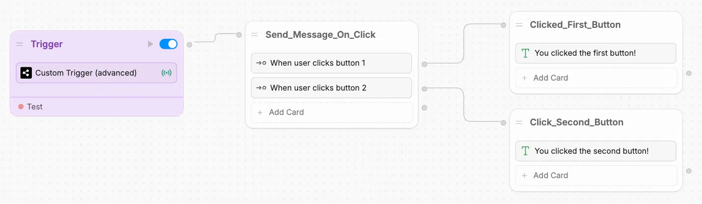 Custom Trigger reacting to buttons