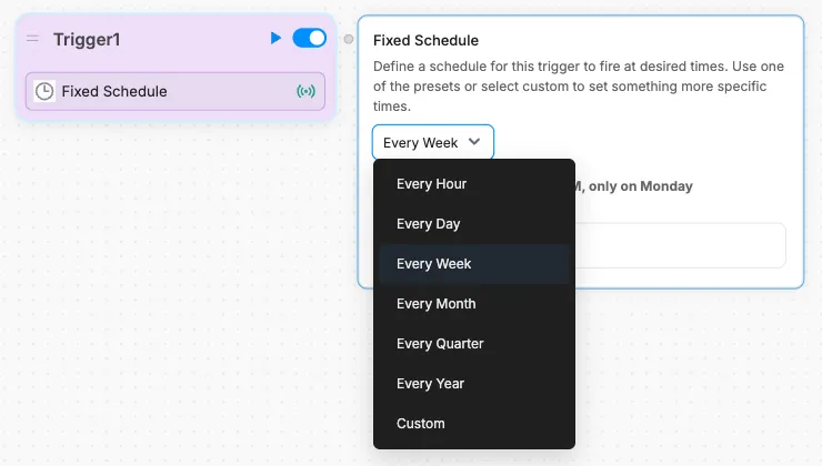 Fixed Schedule Options