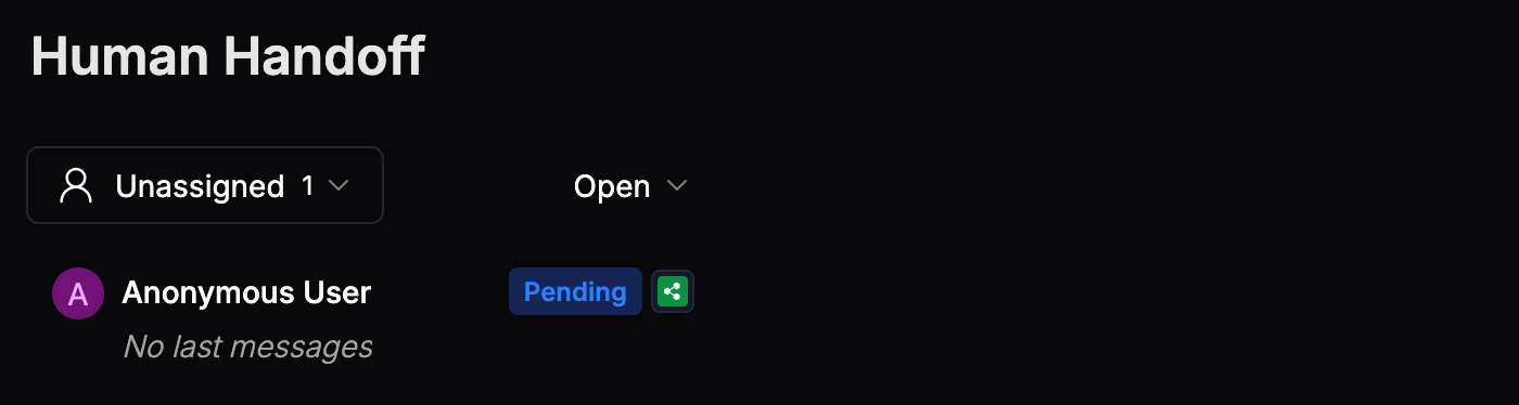 Pending conversation